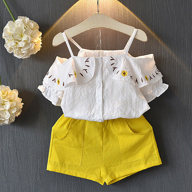 Girls Clothes For Baby Girl Kids T-Shirt Shorts Suit