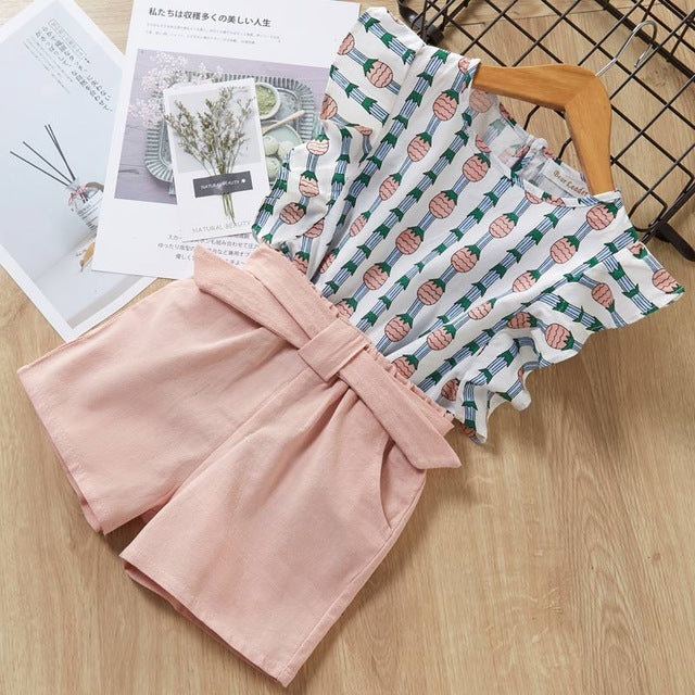 Girls Clothes For Baby Girl Kids T-Shirt Shorts Suit