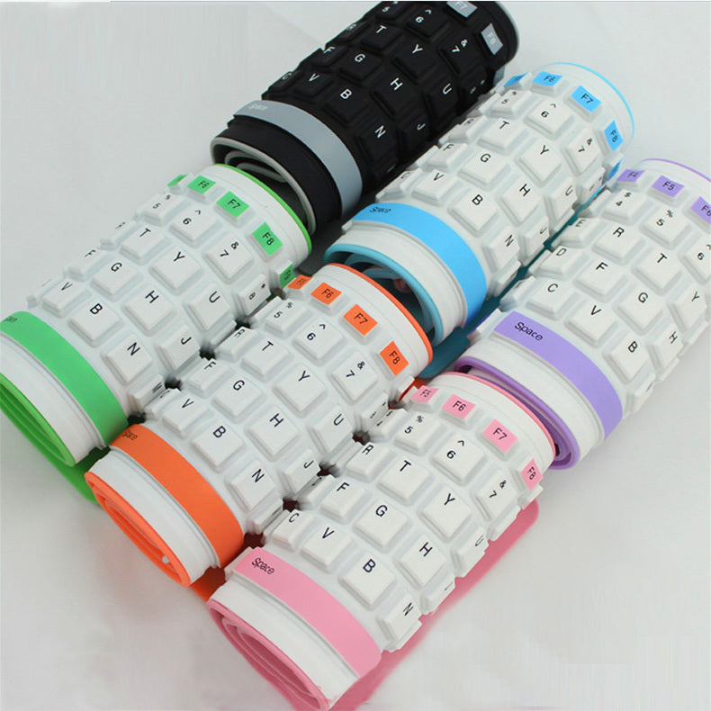 Silica Gel Foldable Curved Keyboard Silent