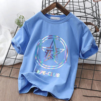 Boys'' Short Sleeve T-shirt  Net Red Laser Reflective Cub