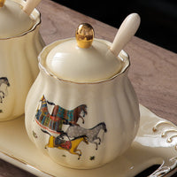 Three-piece Kitchen Ceramic Seasoning Jar