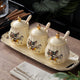 Three-piece Kitchen Ceramic Seasoning Jar