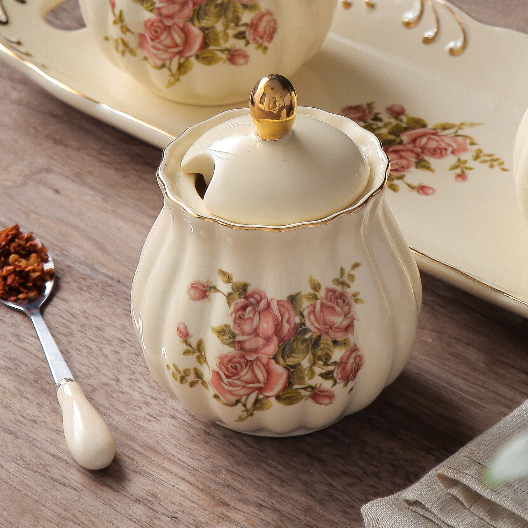 Three-piece Kitchen Ceramic Seasoning Jar