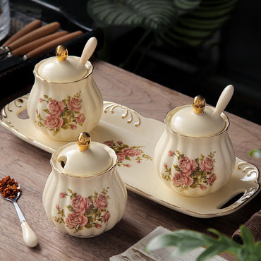 Three-piece Kitchen Ceramic Seasoning Jar AMI Cart