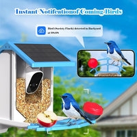 Smart Bird Feeder With Camera,Solar-Powered WiFi 4MP Live Camera,