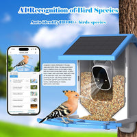 Smart Bird Feeder With Camera,Solar-Powered WiFi 4MP Live Camera,