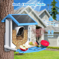 Smart Bird Feeder With Camera,Solar-Powered WiFi 4MP Live Camera,