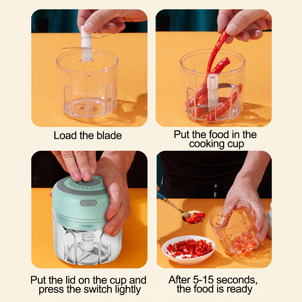 Electric Garlic Chopper USB Charging Ginger Masher Machine