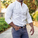 Long Sleeve Shirt Men Casual Button Down Slim Tops