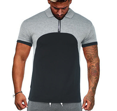 Men's Casual Patch Collar Loose Short Sleeve T-Shirt