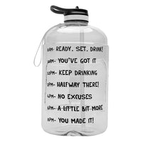 QuiFit Gallon Water Bottle with Straw Clear Plastic Drinking Bottles