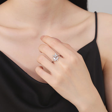 925 Sterling Silver Butterfly Ring For Women Niche Design Index Finger With Opening AMI Cart