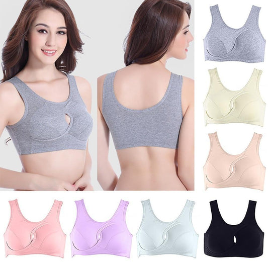 Plus Size Women Bra Ladies Cotton Quake-Proof Underwear Sleep