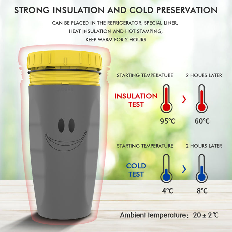 Double Insulation Tumbler Straw Sippy Water Bottles Portable