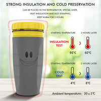 Double Insulation Tumbler Straw Sippy Water Bottles Portable