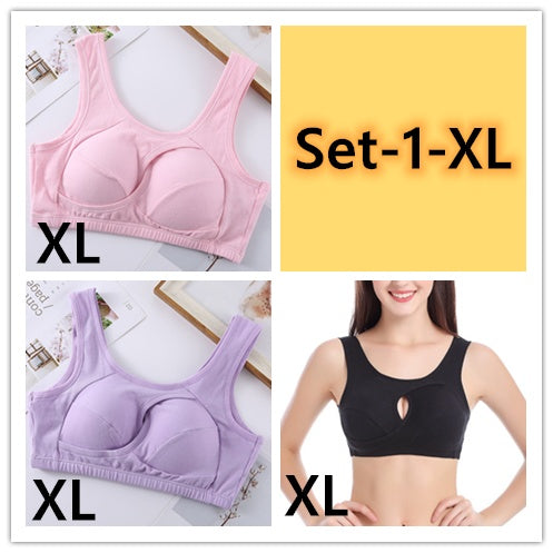 Plus Size Women Bra Ladies Cotton Quake-Proof Underwear Sleep