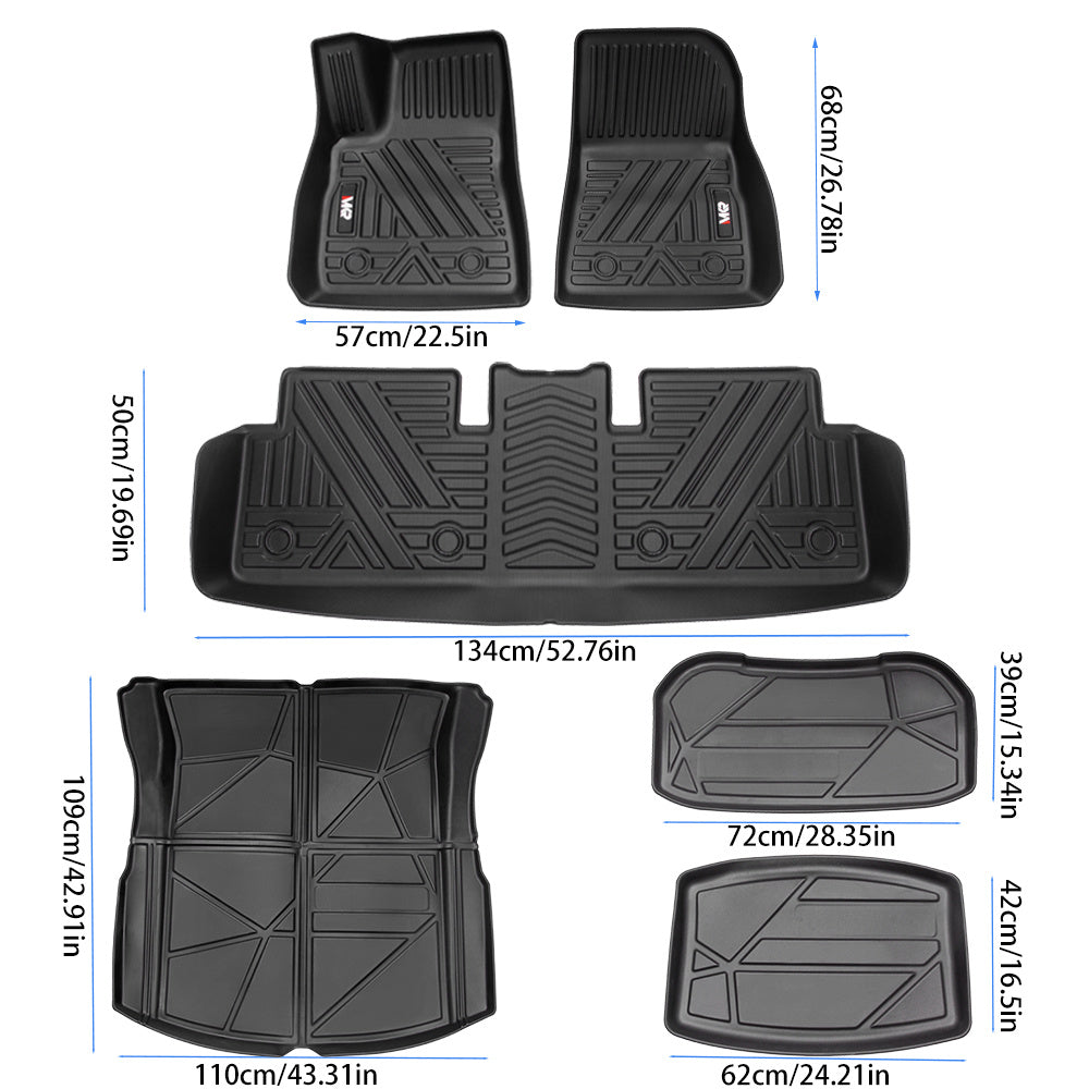Floor Mat For Tesla Model 3 2023-2025 6 PCS