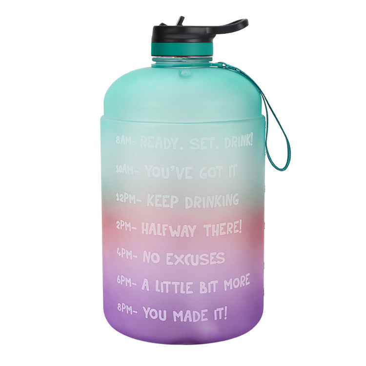 QuiFit Gallon Water Bottle with Straw Clear Plastic Drinking Bottles