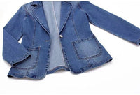 Denim Jacket Women's Slim Fit Suit Collar Outerwear