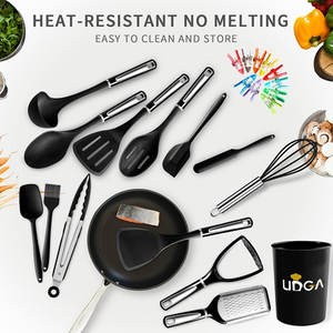 25PCS Silicone Kitchen Utensils Set, High Temperature Resistant Silicone Kitchen Tools Cooking Spoon and spatula, Cooking Tool Set, Storage Bucket Kitchen Tool Set, Suitable for Cooking Enthusiasts