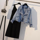 Denim jacket knitted dress
