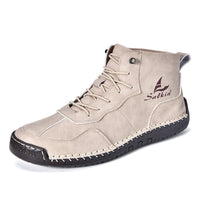 Leather Shoes High-top Retro Casual Boots for Men's
