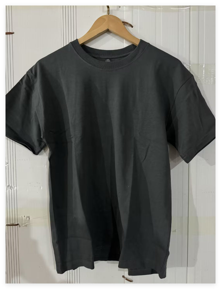 Plus Size Cotton Men's Blank T-Shirt White Oversized
