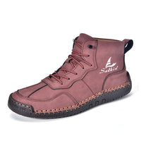 Leather Shoes High-top Retro Casual Boots for Men's
