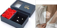 Retro Magnetic Folding Heart Shaped Four Leaf Clover Pendant Necklace