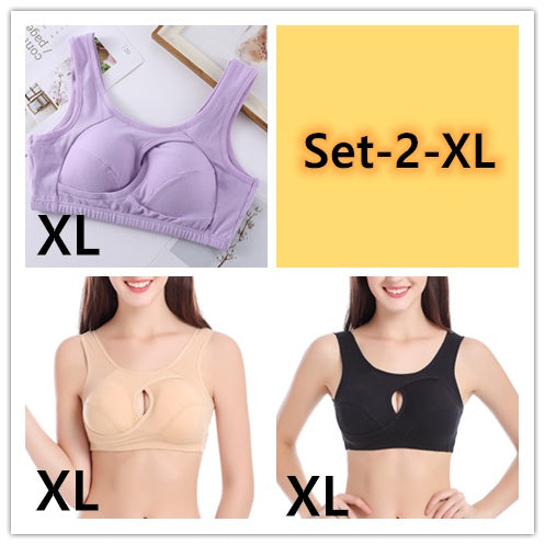 Plus Size Women Bra Ladies Cotton Quake-Proof Underwear Sleep