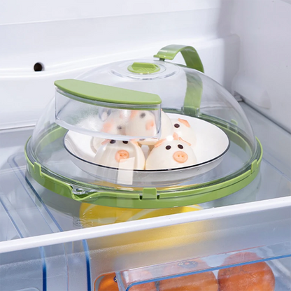 10 Inch Clear Microwave Splatter Cover with Water Steamer and Handle