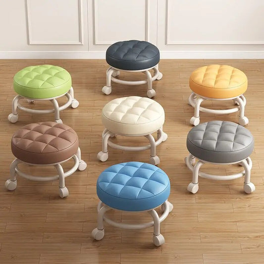 Multi-Functional Pulley Low Stool with Universal Wheels