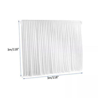 10ft White Pleated Decoration Wedding Photography Backdrop Curtain