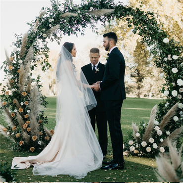 2.1M/2.4M Removable Round Wedding Arch Metal Backdrop Flower Frame AMI Cart