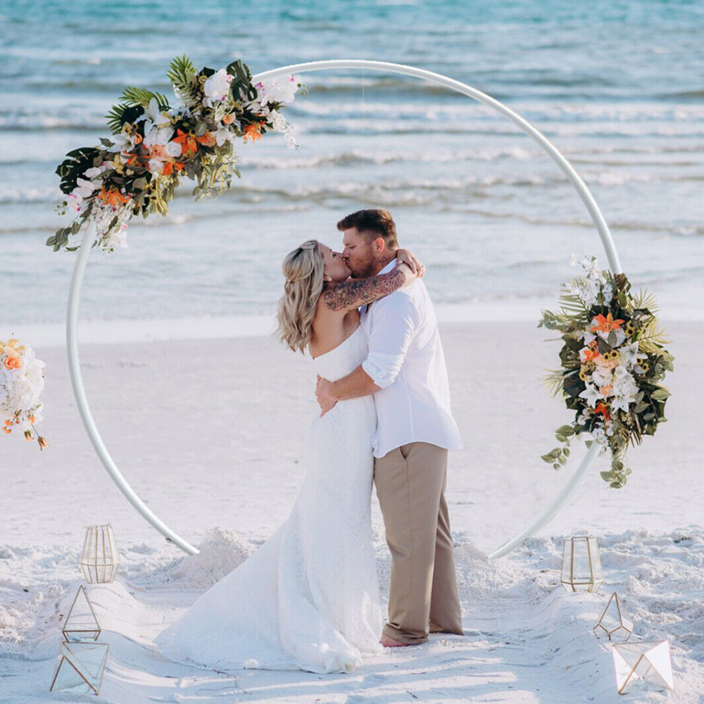 2.1M/2.4M Removable Round Wedding Arch Metal Backdrop Flower Frame AMI Cart