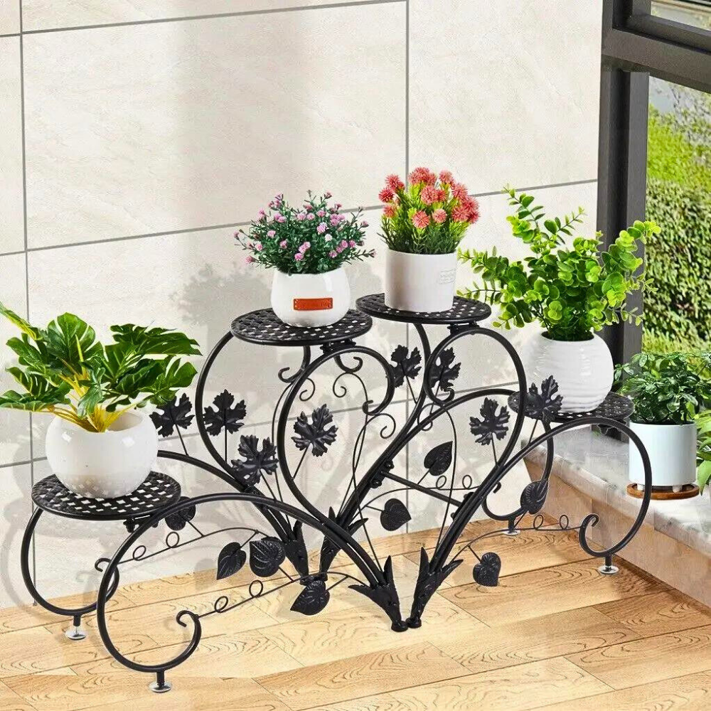 2 PCS Heart-shape Metal Plant Stand Flower Pot AMI Cart