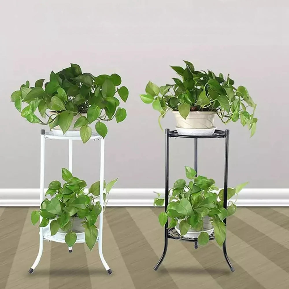 2 Tier Metal Plant Stand for Indoor and Outdoor Decoration AMI Cart
