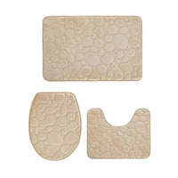 Water Absorbing Non Slip 3 Piece Bathroom Mat Set