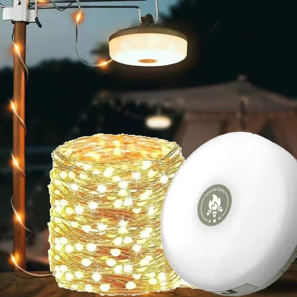10M Waterproof LED Camping Lamp Strip 4-in-1 Atmosphere Light for Tent Garden AMI Cart