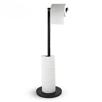 Stainless Steel Floor Mounted Toilet Paper Holder with Single Pole