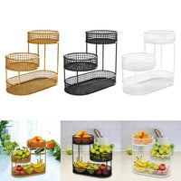 Metal Wire Storage Countertop Fruit Basket Counter Serving Tray