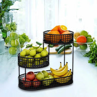 Metal Wire Storage Countertop Fruit Basket Counter Serving Tray