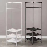 Multifunction Multi-Layer Floor Standing Corner Hanger Clothing Storage Shelf