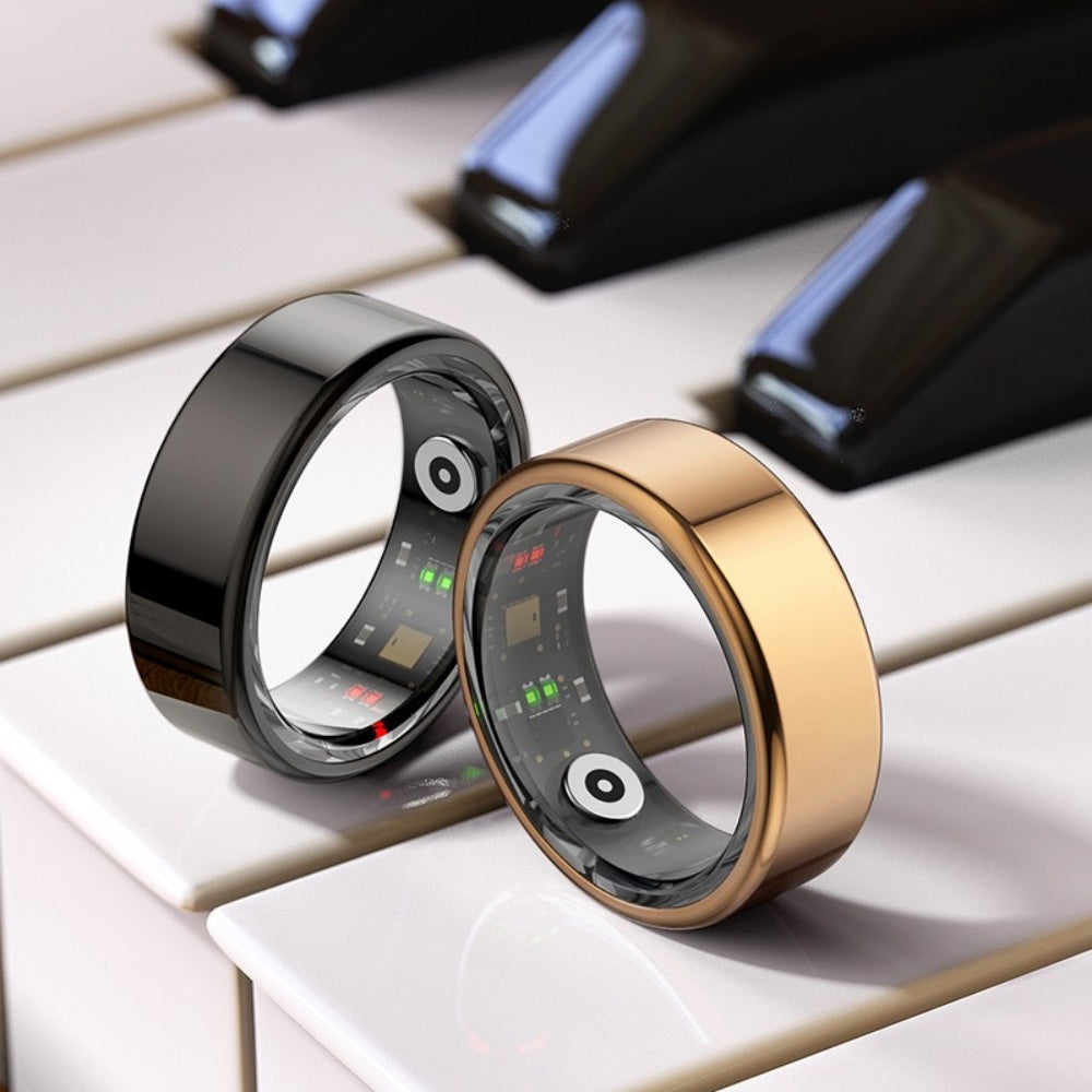 5ATM Waterproof Health Monitor Smart Ring with Charging Case