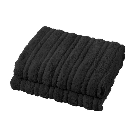 Charcoal Electric Heated Sherpa Throw Blanket