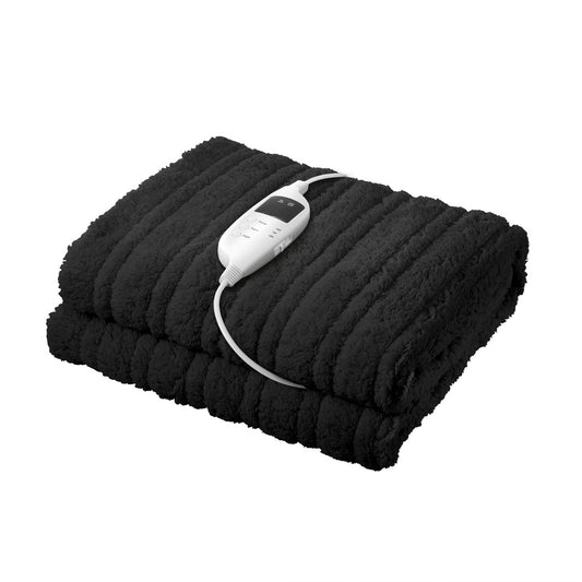 Charcoal Electric Heated Sherpa Throw Blanket