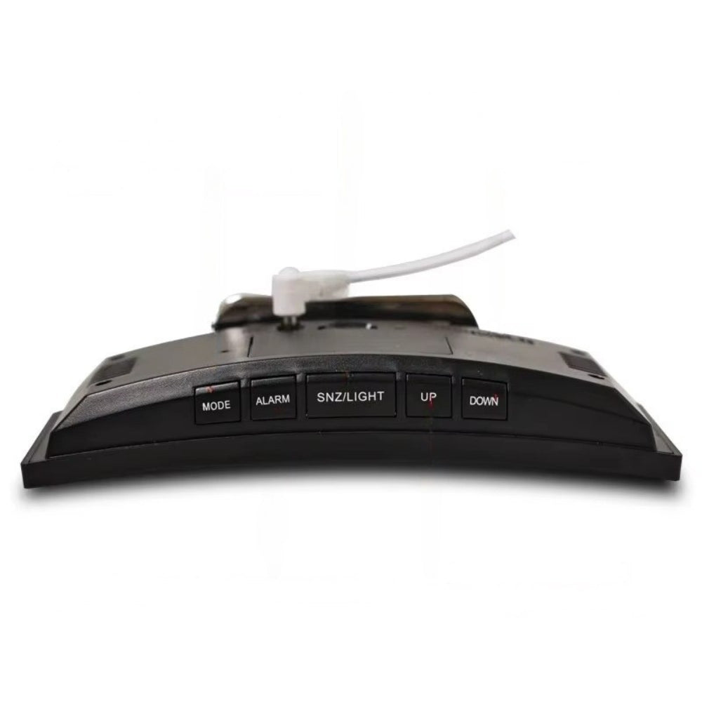 Curved LED Mirror Alarm Clock with Large Display