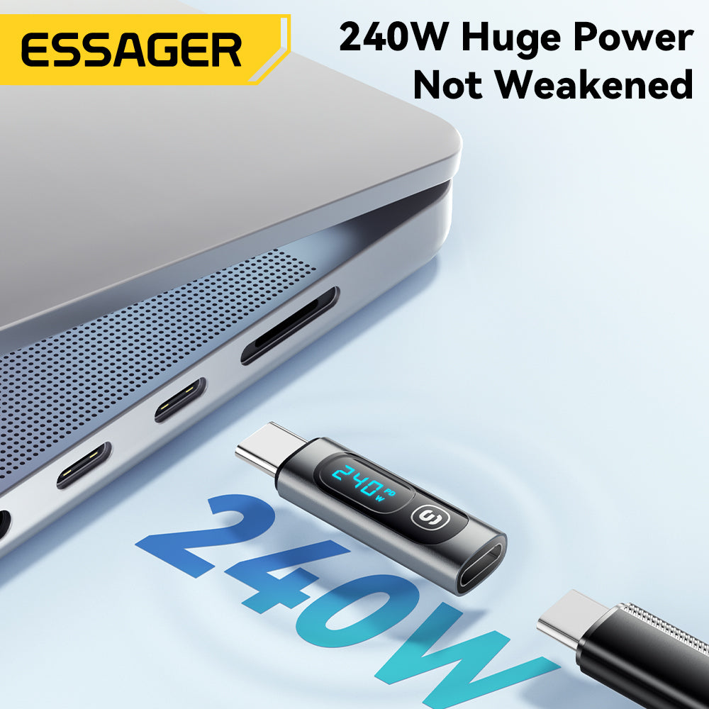 240W Type C to USB C OTG Connector Adapter with Digital Display