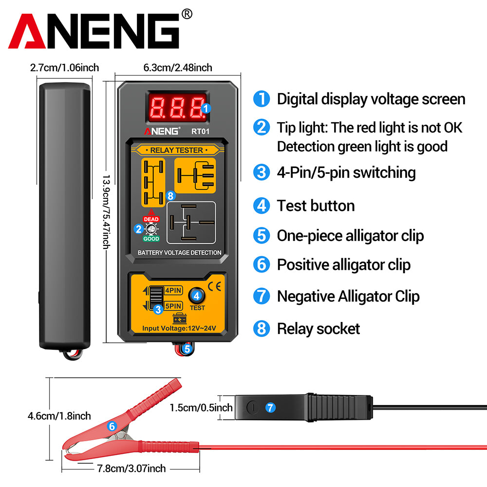 Automotive Car Battery Check LED Indicator Light Relay Diagnostic