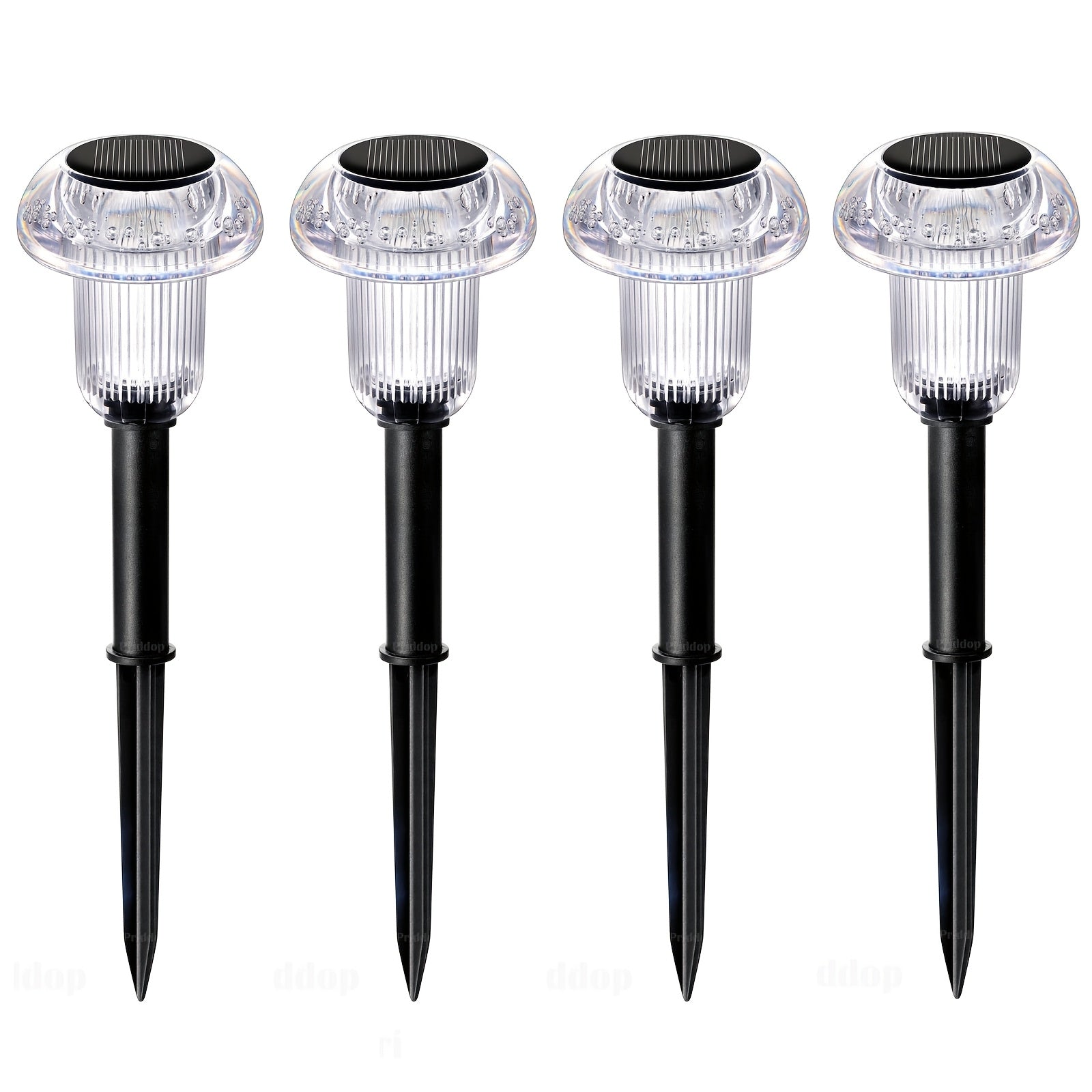 4Pcs Solar Pathway Lights Outdoor Vibrant LED Mushroom Garden Stake Lighting